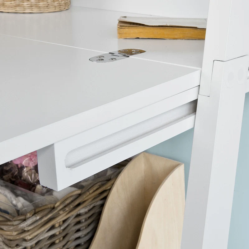 SoBuy FRG115-W Bureau Table étagère murale style échelle de 3 tablettes, 1 Memo Board