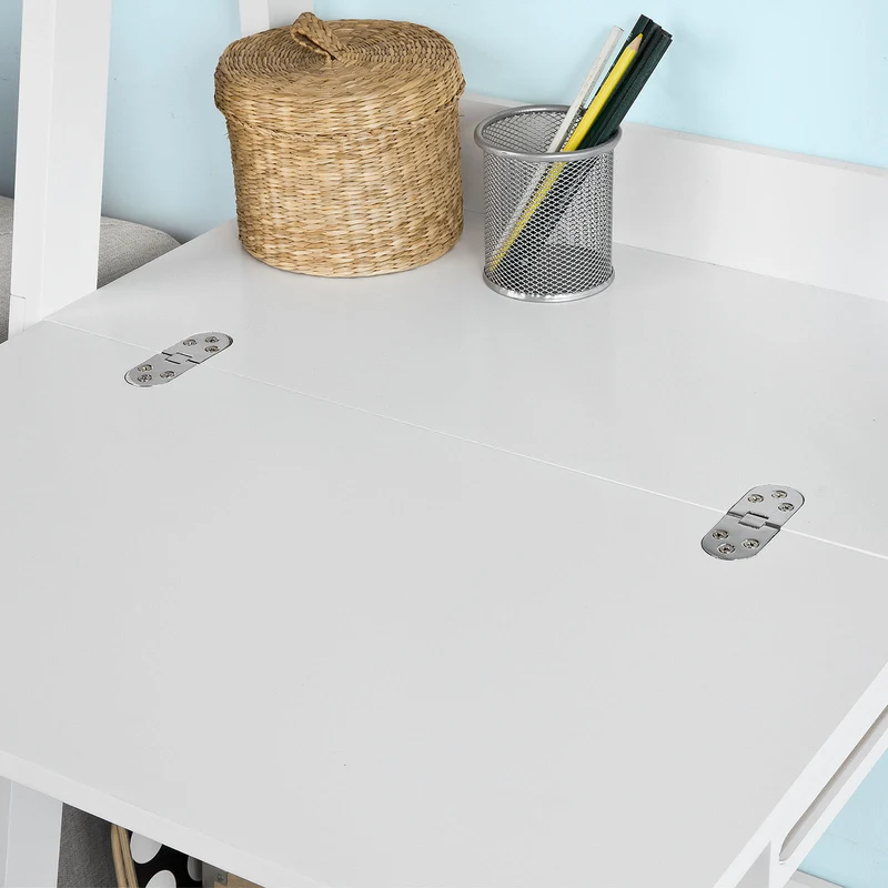SoBuy FRG115-W Bureau Table étagère murale style échelle de 3 tablettes, 1 Memo Board