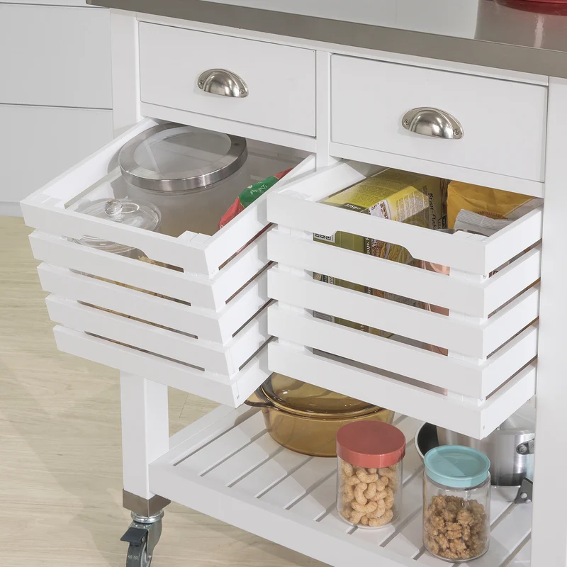 SoBuy FKW83-W Desserte à roulettes Armoire de Rangement Cuisine Desserte de Cuisine