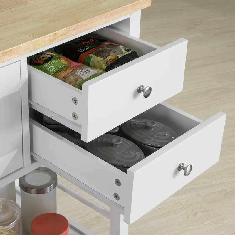 SoBuy FKW80-WN Desserte de Cuisine à roulettes Chariot de Cuisine de Service Table Roulante