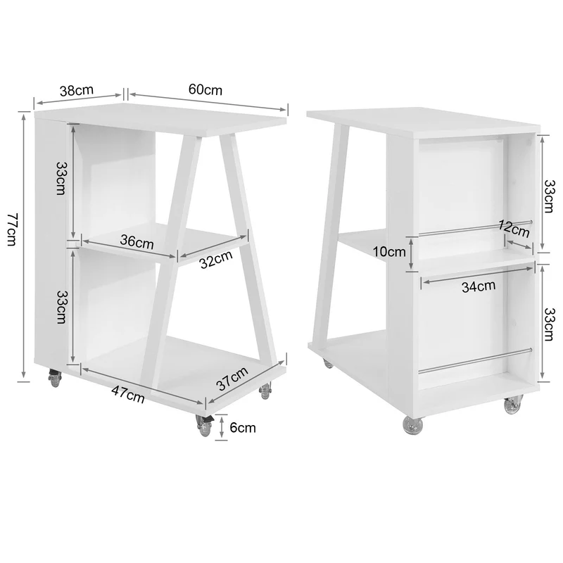 SoBuy FKW77-W Chariot de Service Desserte de Cuisine à roulettes Rangement