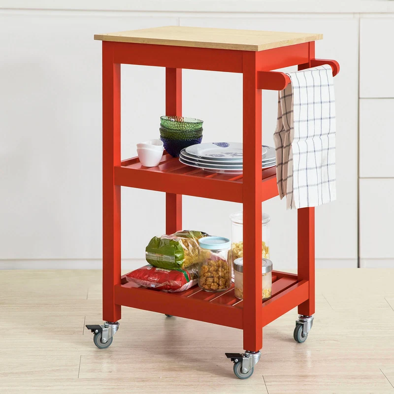 SoBuy FKW67-R Chariot de Service Desserte à roulettes Table Roulante Cuisine