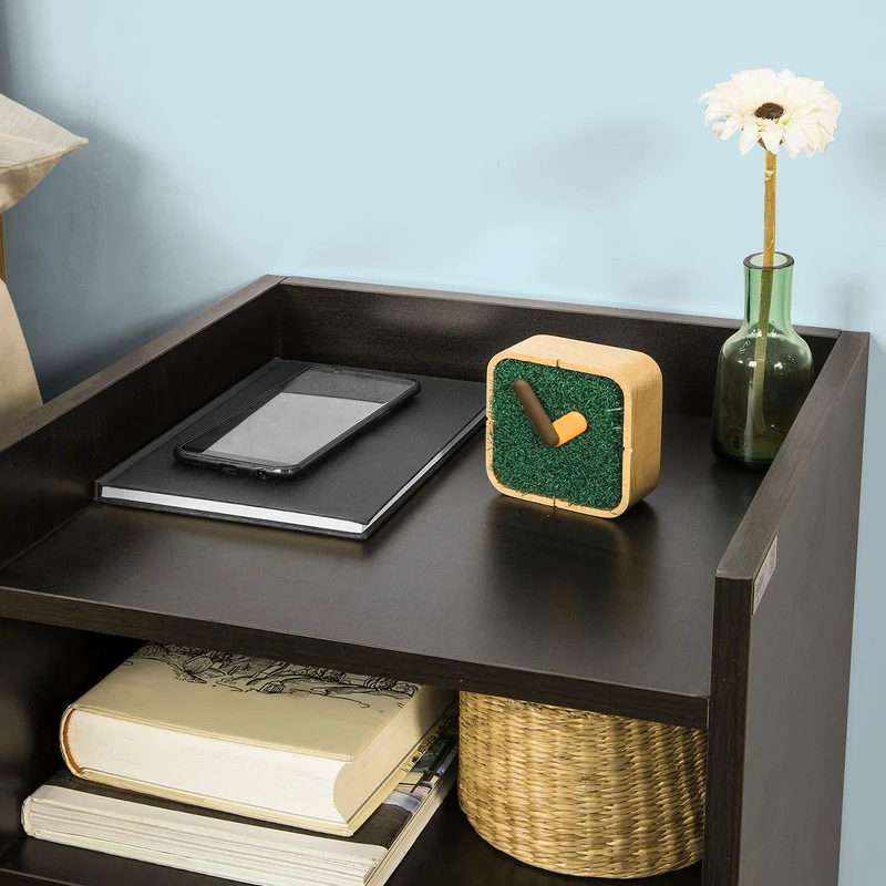 SoBuy FBT66-BR Table de Chevet Table de Nuit Bout de Canapé avec 1 Tiroir 1 Niche