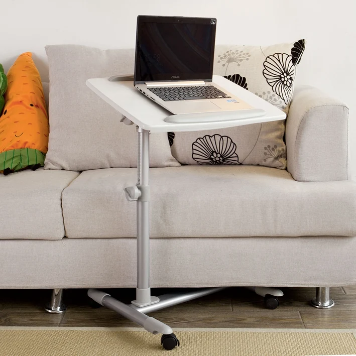 SoBuy FBT07N2-W Table de lit pour ordinateur portable, iPad, lecture avec plateau inclinable
