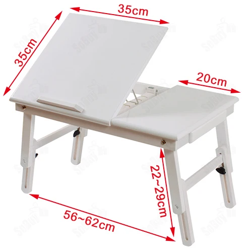 SoBuy FBT02-W Support ordinateur portable Table de lit pliable pour PC portable plateaux