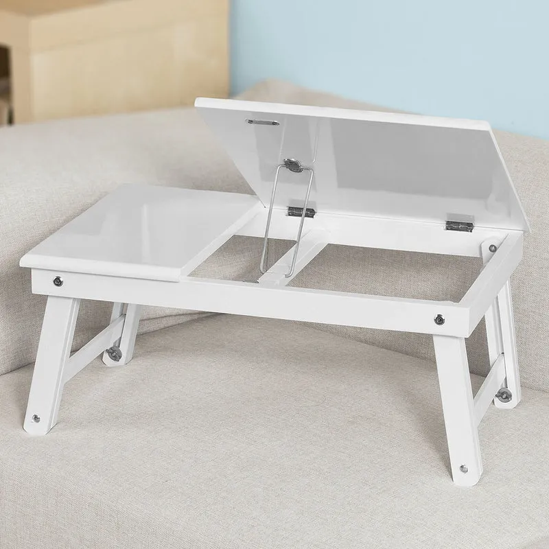 SoBuy FBT02-W Support ordinateur portable Table de lit pliable pour PC portable plateaux