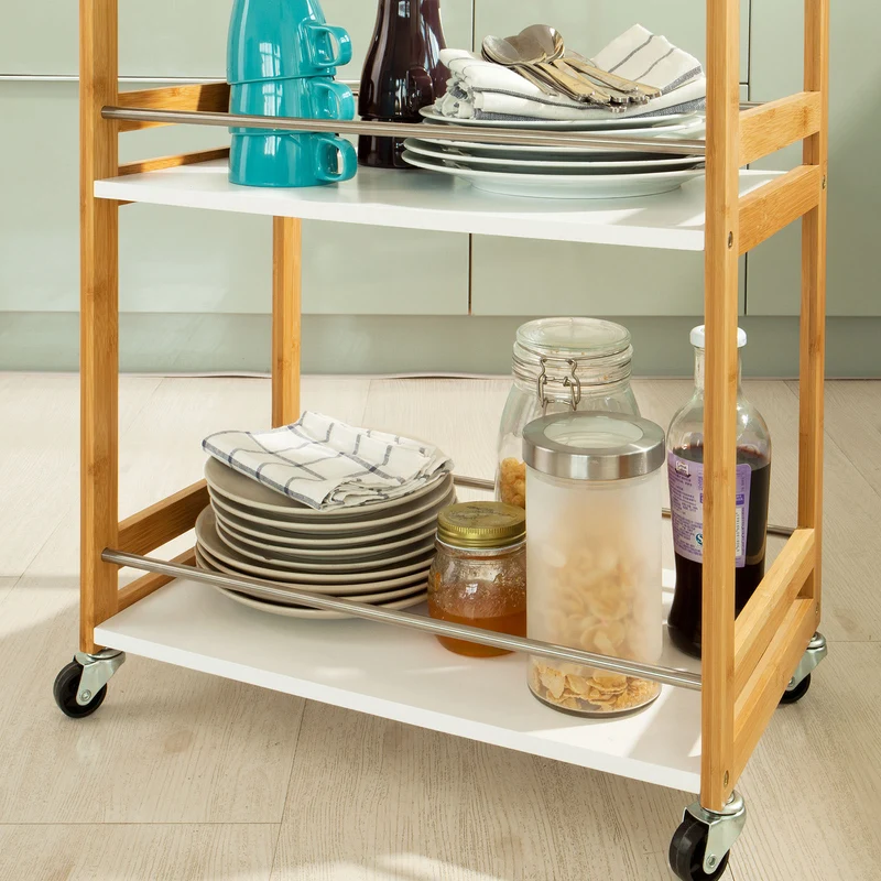 SoBuy FKW32-WN Desserte de cuisine de service, Chariot de cuisine, salle de bains