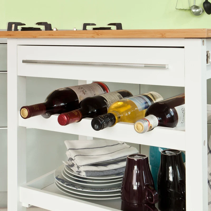 SoBuy FKW16-WN Table roulante meuble de rangement cuisine Desserte à roulettes