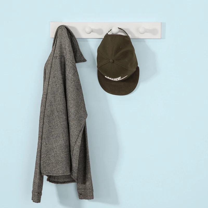 SoBuy FHK10-W Porte-Serviette Porte-Manteau Mural Patère à Crochets pour Lits superposés