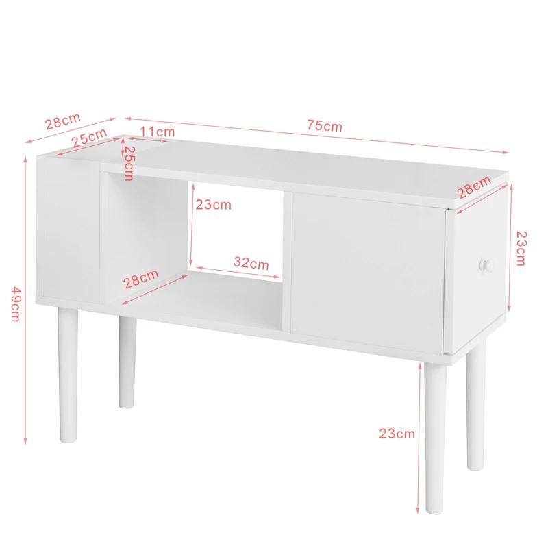 SoBuy FBT60-W Bout de Canapé Table Café table d’appoint porte magasine porte revues avec 1 tiroir