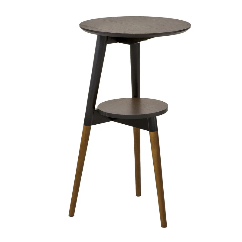 SoBuy FBT39-BR Table d'Appoint Design Table Basse Table café Ronde, 2 plateaux, 3 pieds
