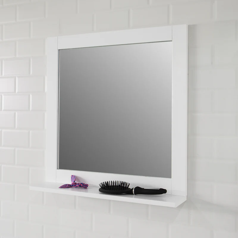 SoBuy BZR16-W Miroir Mural Meuble Salle de Bain avec 1 étage Plateau