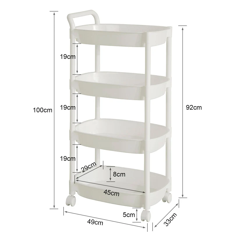 SoBuy BZR15-W Chariot de Stockage à roulettes Etagère Cuisine Salle de Bains