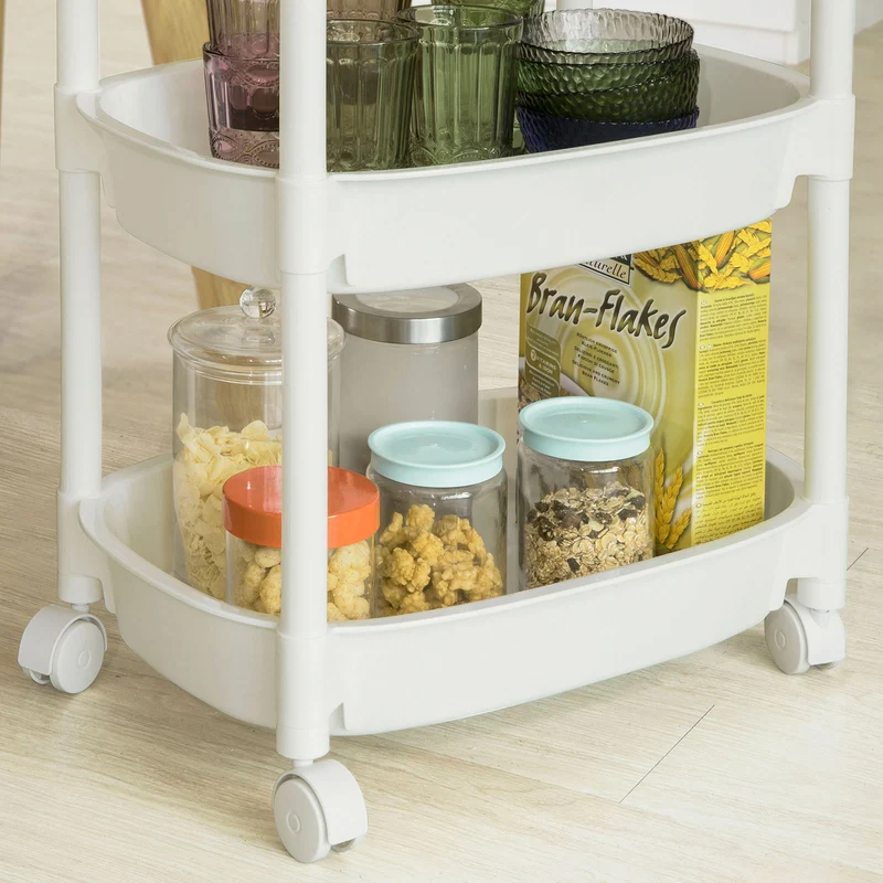 SoBuy BZR15-K-W Chariot de stockage à roulettes Etagère cuisine salle de bains