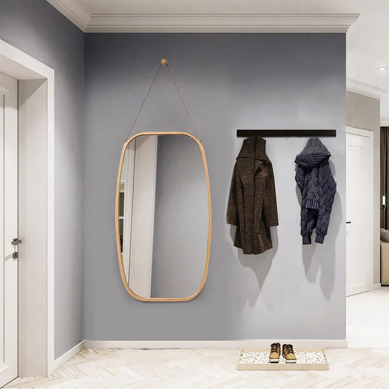 SoBuy BZR12-N Miroir Mural Bambou Miroir Salle de Bain