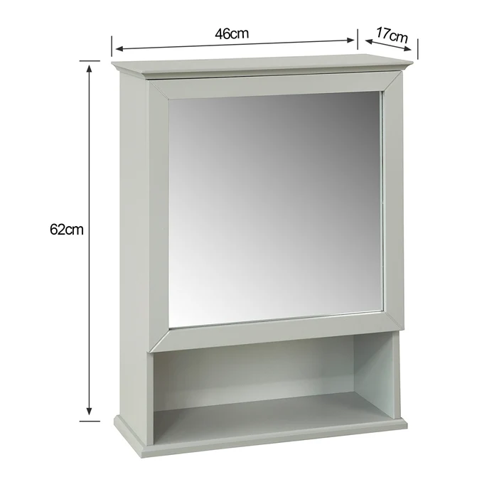 SoBuy BZR08-HG Meuble Haut Armoire Suspendue de Toilettes Placard Mural Gris