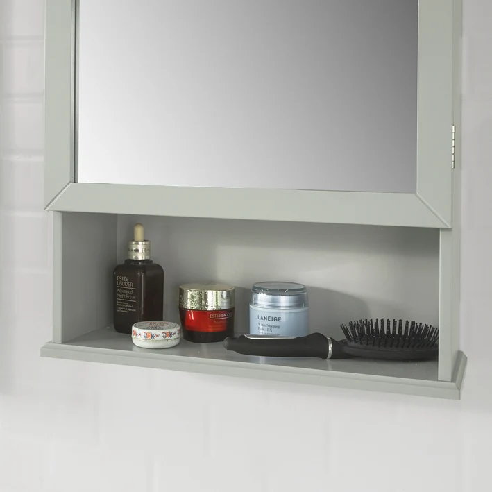 SoBuy BZR08-HG Meuble Haut Armoire Suspendue de Toilettes Placard Mural Gris