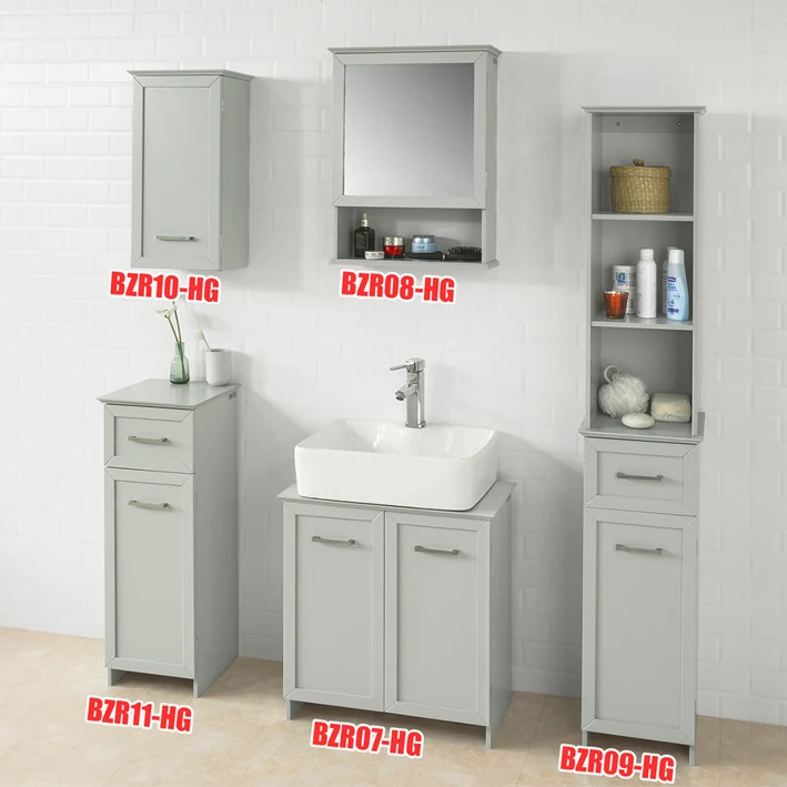 SoBuy BZR10-HG Meuble Salle de Bain Armoire Suspendue de Toilettes Placard