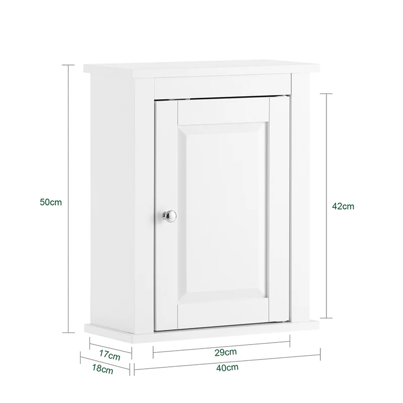SoBuy FRG203-W Meuble Haut de Salle de Bain, 1 porte Placard Commode Meuble de Rangement
