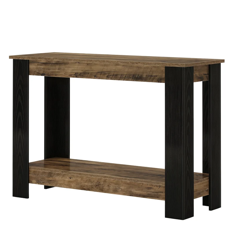 Tribesigns Console étroite de 105 cm de long, Style industriel Table d'entrée à 2 niveaux pour hall d'entrée et salon