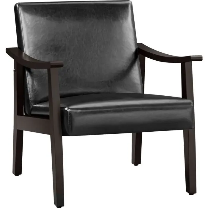 Fauteuil de lecture similicuir noir