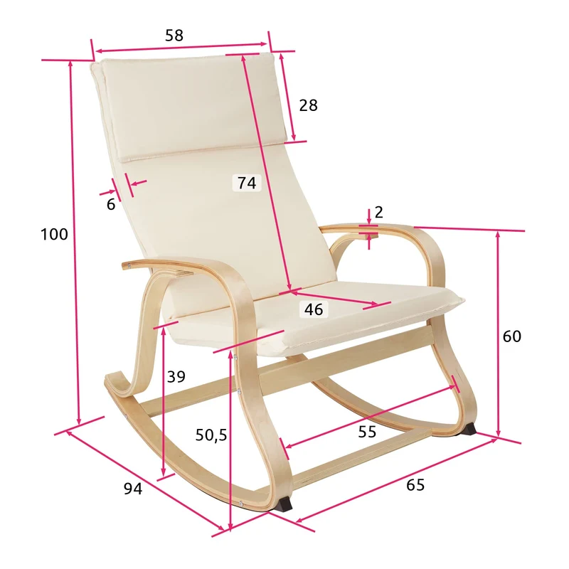 Fauteuil de lecture à bascule blanc