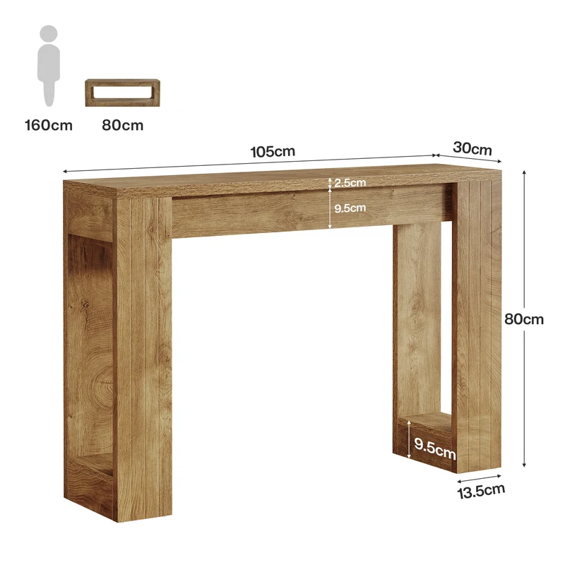 Tribesigns Console étroite de 105 cm, Table d'entrée rustique pour couloir et salon