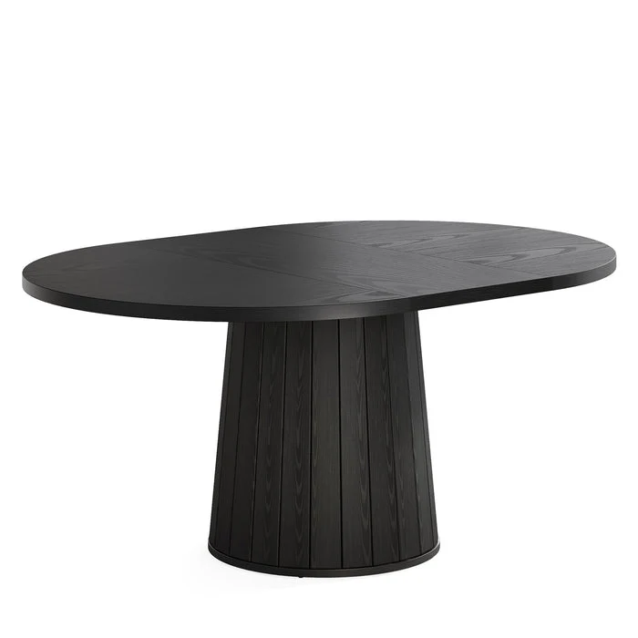 Tribesigns Table de conférence ovale 140 cm pour 6 personnes, Table de réunion en bois avec base stable noire