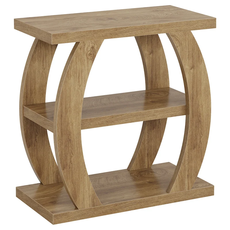 Tribesigns Table d'appoint étroite en bois à 3 niveaux, Table de chevet peu encombrante