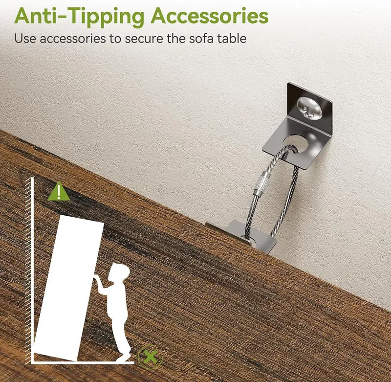 Tribesigns Console de 105 cm avec rangement, idéale pour l'entrée, Table basse étroite à placer derrière le canapé