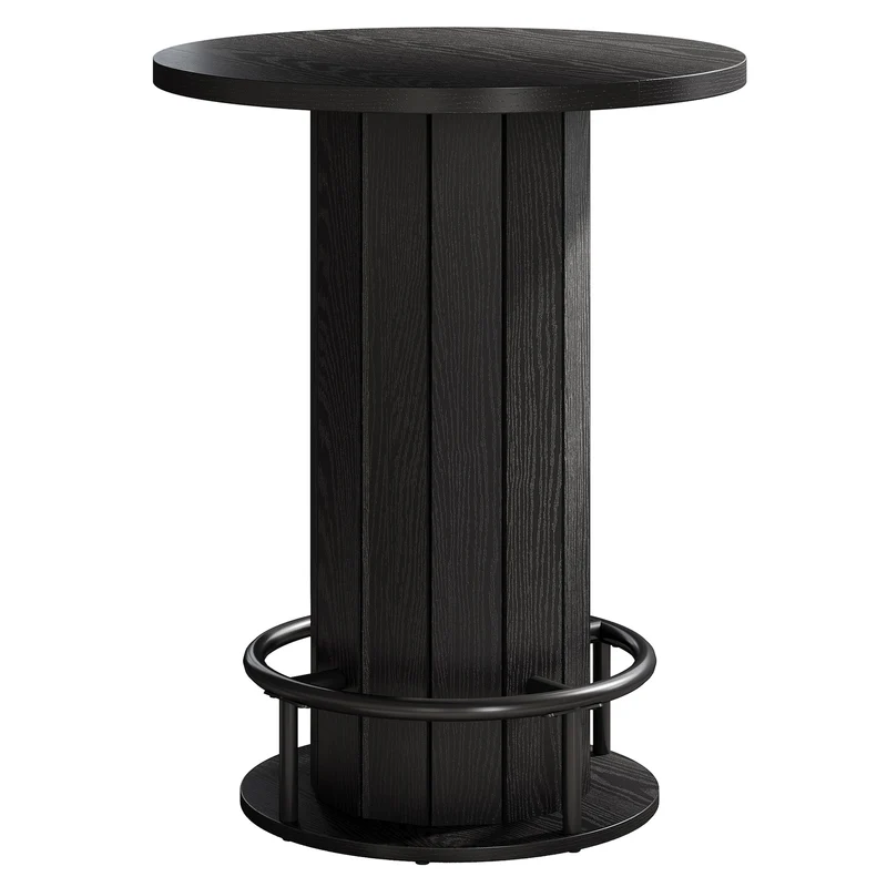Tribesigns Table haute ronde de 100 cm de haut, Table de bistrot Plateau de table 80 x 80 cm