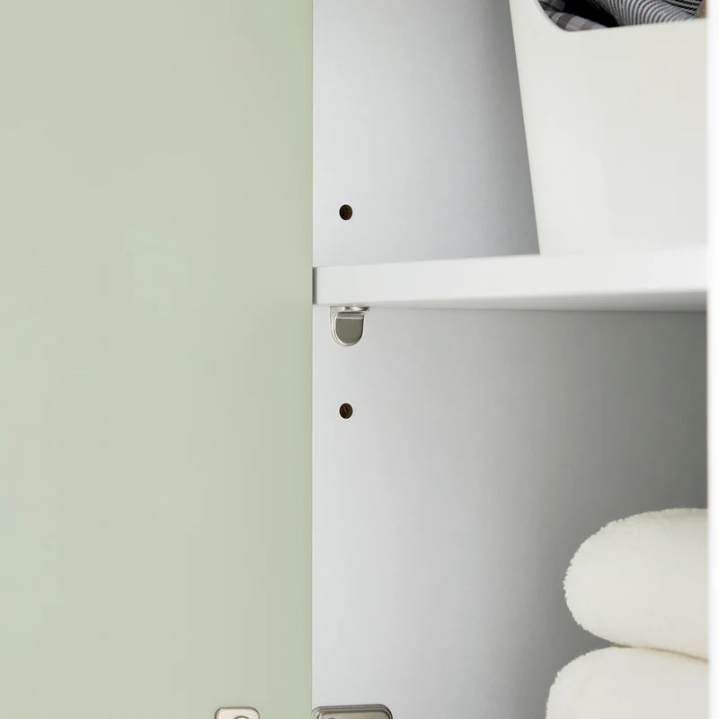 SoBuy BZR137-GR Colonne Salle de Bain Vert et Blanc 167 cm avec Sac à Linge Pliable, Porte, Étagère Réglable et Compartiment Ouvert – Pieds Métal, 30 cm de Profondeur