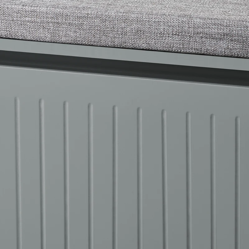 SoBuy FSR98-L-HG Banc à Chaussures avec Coussin Rembourré et 1 Abattant pour Entrée Couloir – 80x26x45 cm, Gris