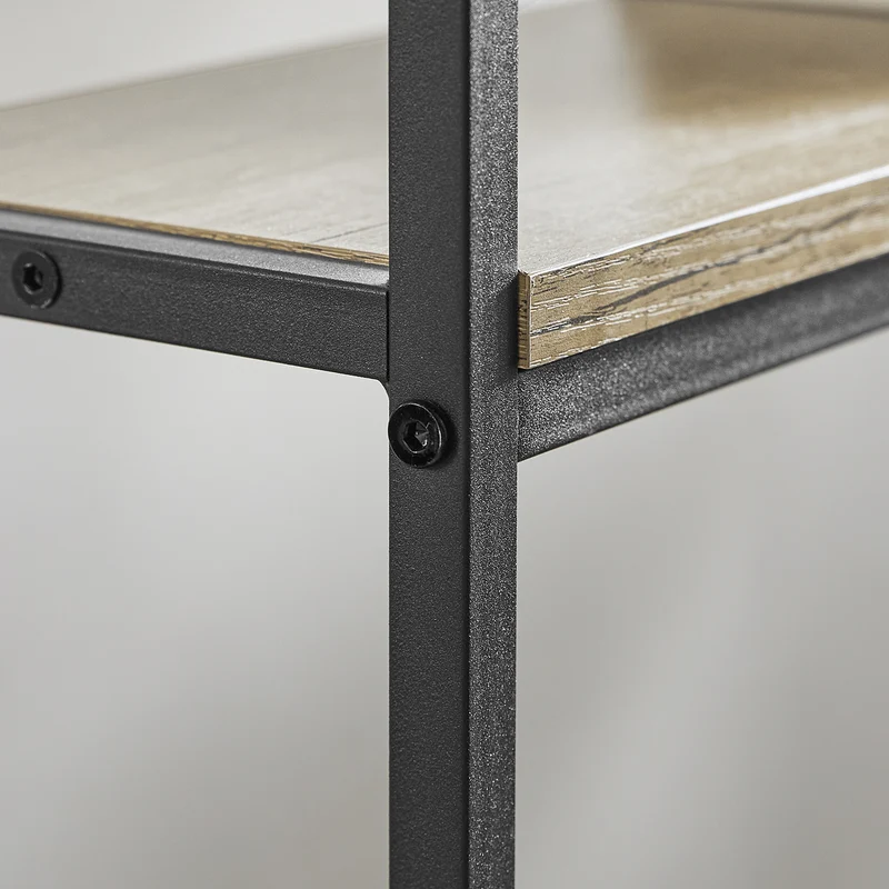 SoBuy FSB49-PZ Table Console Meuble Entrée Couloir avec 3 Étagères de Rangement, Étagères arrière Canapé, Style Industriel pour Salon ou Hall - L120xP20xH77cm, Métal & Bois