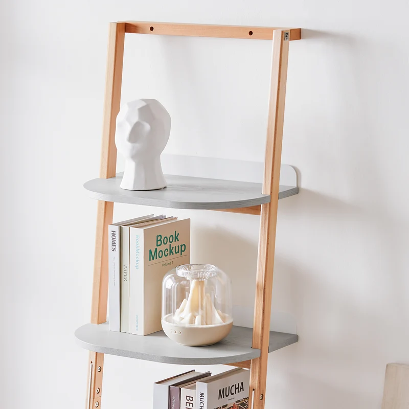 SoBuy HSTR02-K-HG Bibliothèque avec 4 Niveaux, pour Salon et Chambre, Rangement Optimisé, Design Fonctionnel, Usage Quotidien, Pratique – L44×P39×H169 cm, Gris