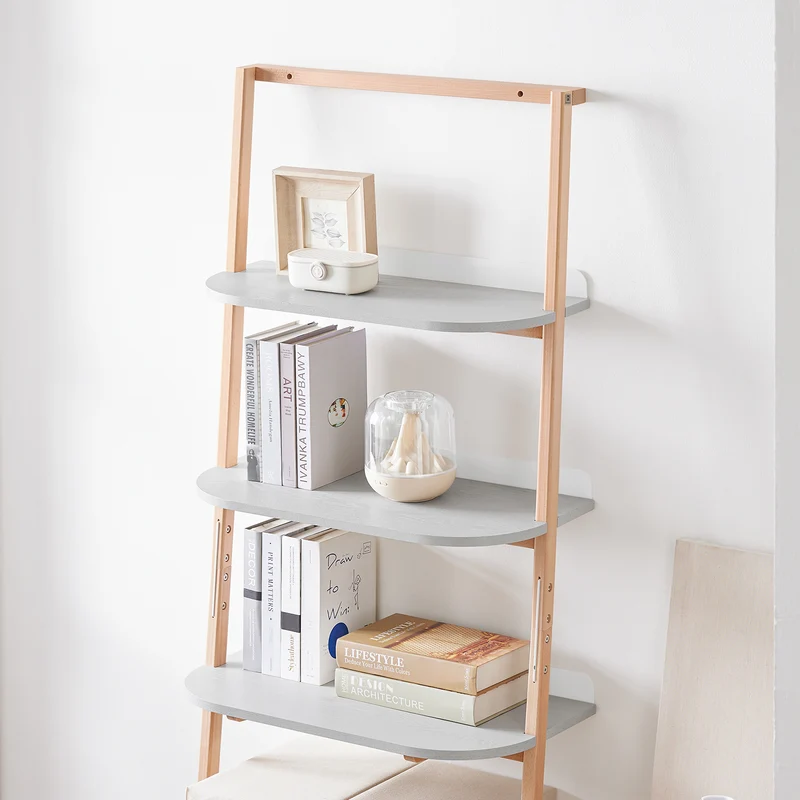 SoBuy HSTR02-HG Bibliothèque avec 4 Niveaux, pour Salon et Chambre, Rangement Optimisé, Design Fonctionnel, Usage Quotidien, Pratique – L65×P39×H169 cm, Gris
