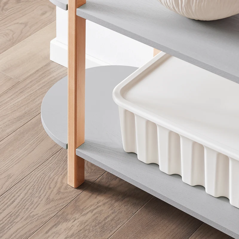 SoBuy HSTR01-H-HG Console d’Entrée avec 3 Niveaux, pour Salon et Chambre, Rangement Optimisé, Design Fonctionnel, Usage Quotidien – L100×P33×H88 cm, Bois, Gris