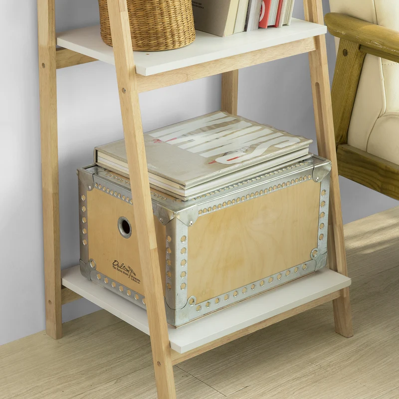SoBuy FRG162-N Étagère Pliable Style échelle Étagère pour Salle de Bain, Bureau, Salon, etc. avec 4 Niveaux de Rangement