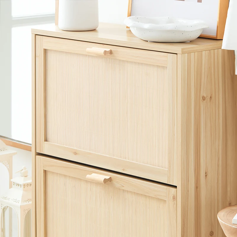 SoBuy FSR160-N Armoire à Chaussures 2 Abattants, Rangement pour Entrée Couloir – Naturel