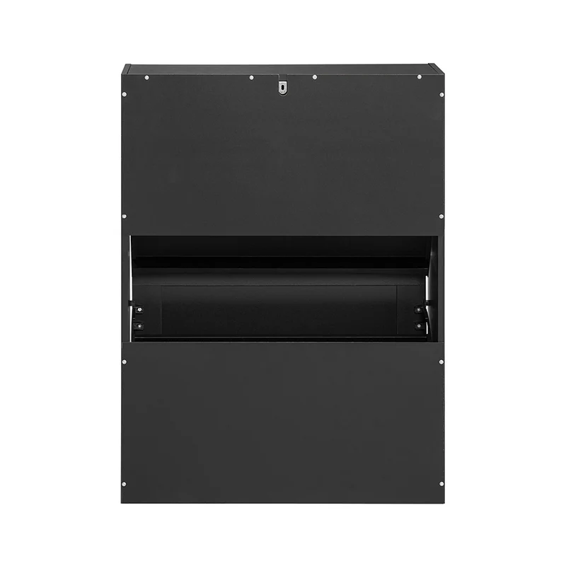 SoBuy FSR137-SCH Meuble à Chaussures à Abattants 2 Niveaux – Rangement Discret pour Entrée – 60x25x80 cm Noir