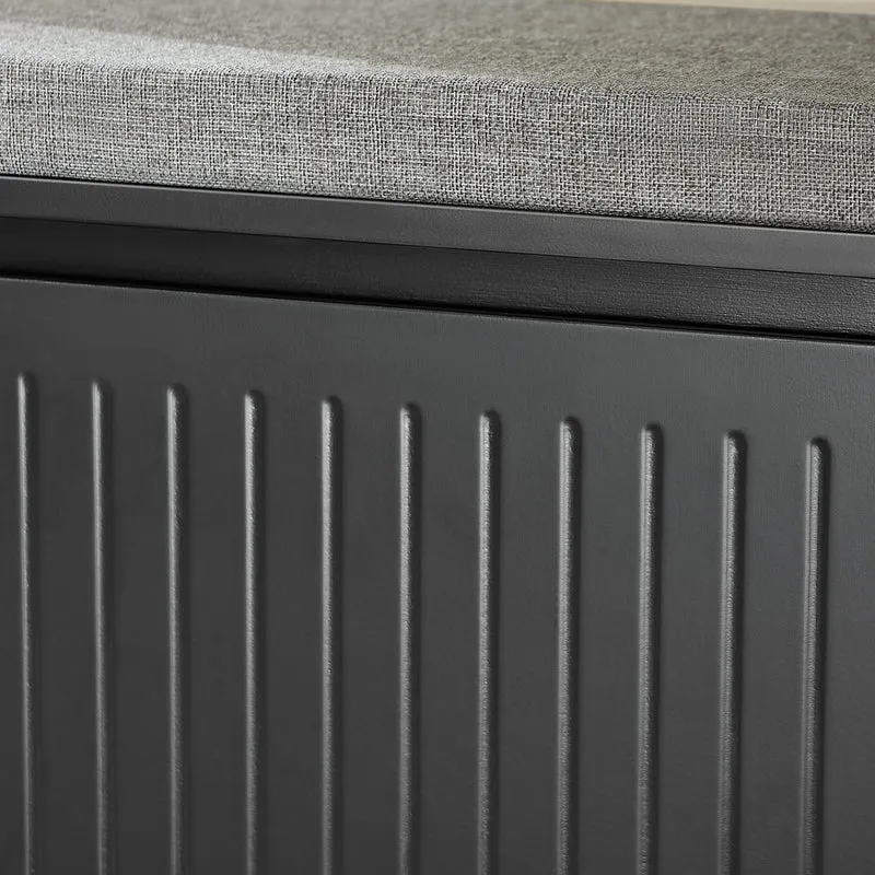 SoBuy FSR98-L-SCH Banc à Chaussures avec Coussin Rembourré et 1 Abattant pour Entrée Couloir – 80x26x45 cm, Noir