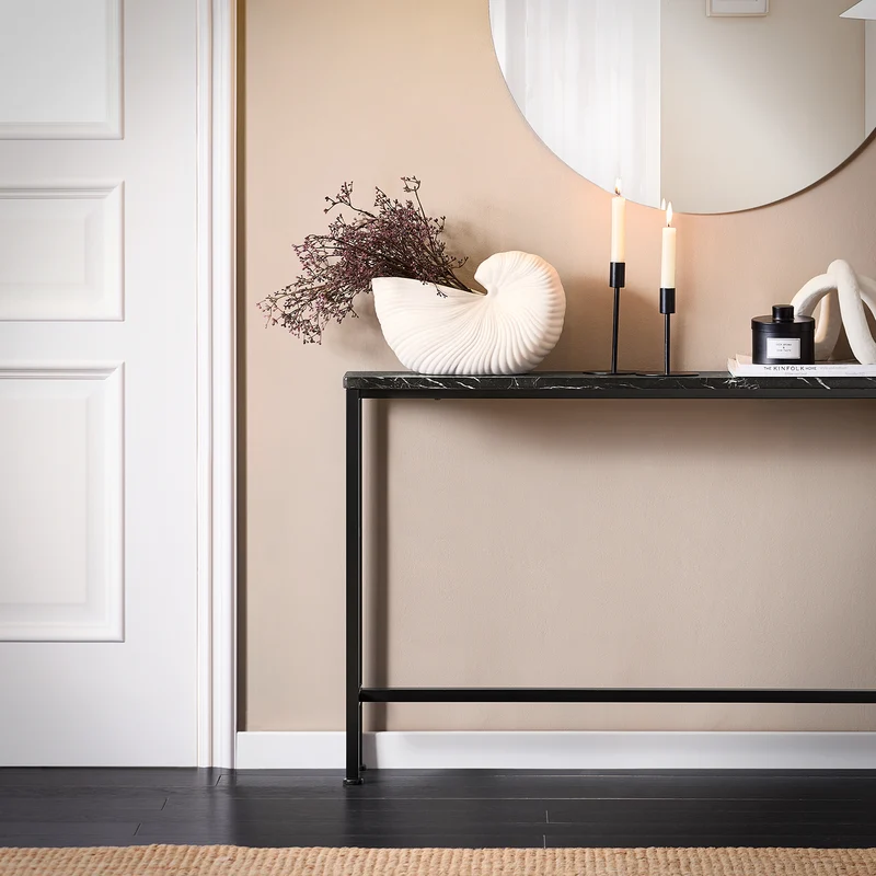 SoBuy FSB19-SCH Console d’Entrée Design Fonctionnel et Gain de Place, Design Moderne, Style Industriel, pour Salon et Chambre – L120×P20×H65 cm, Métal, Noir