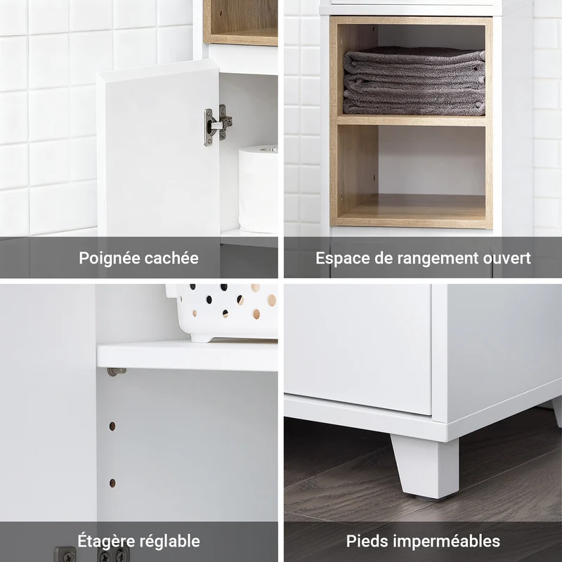 SoBuy BZR147-W Colonne de Salle de Bain 170 cm – Blanc
