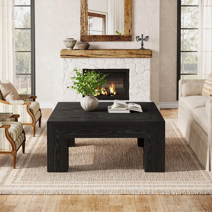 Tribesigns Table Basse Carrée pour Salon 100 x 100 x 50 cm, Table de Salon Bois Table d'appoint Farmhouse