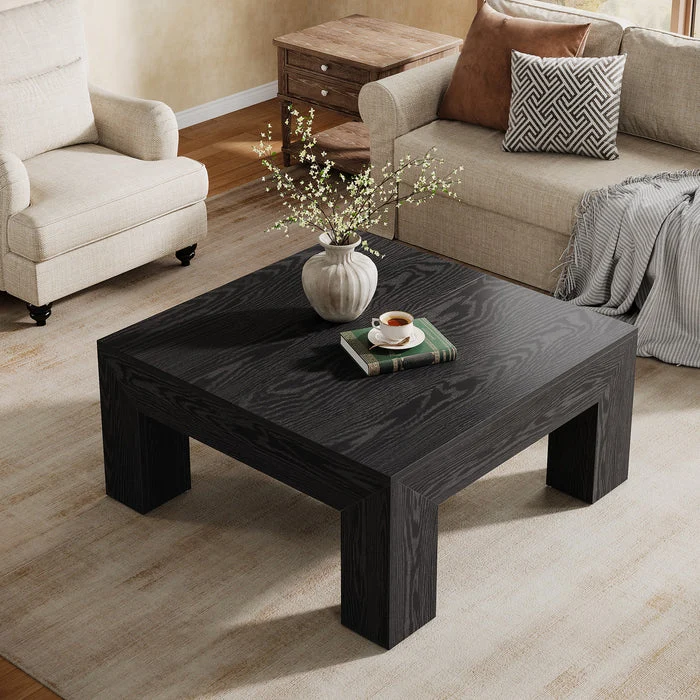 Tribesigns Table Basse Carrée pour Salon 100 x 100 x 50 cm, Table de Salon Bois Table d'appoint Farmhouse