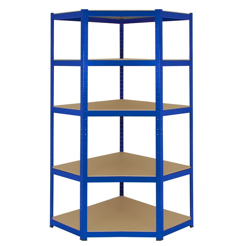 Monster Racking - Lot de 4 Rayonnages T-Rax Rayonnage d'Angle en Acier Bleu 90 cm