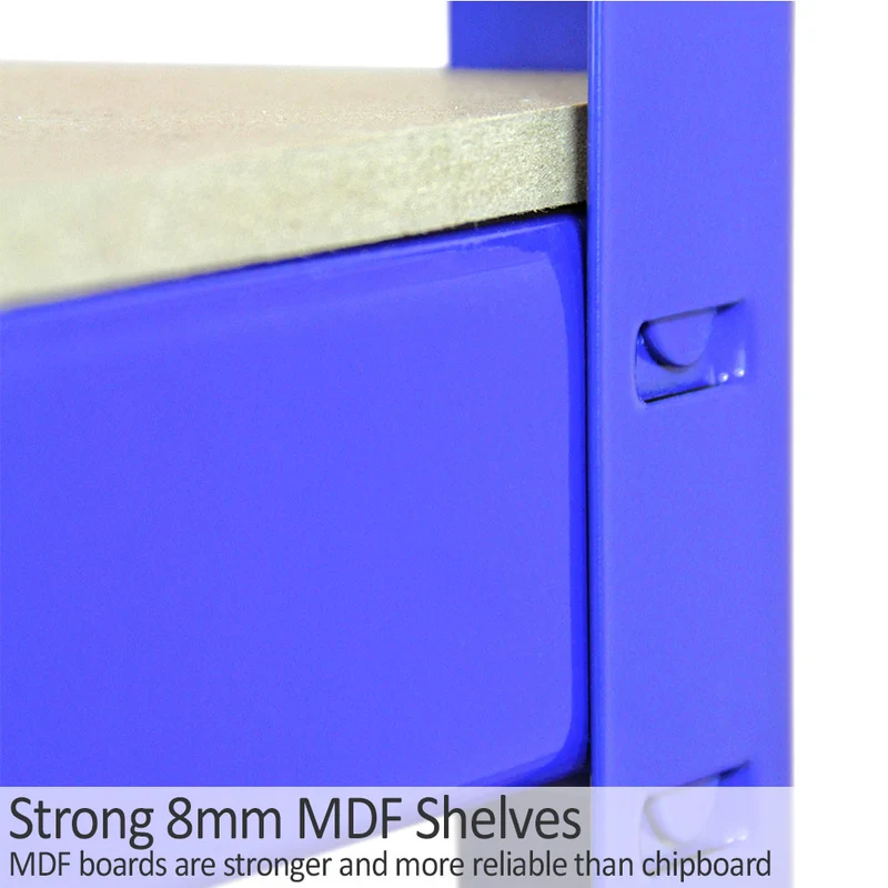 Monster Racking - Lot de 4 Rayonnages T-Rax Rayonnage d'Angle en Acier Bleu 90 cm