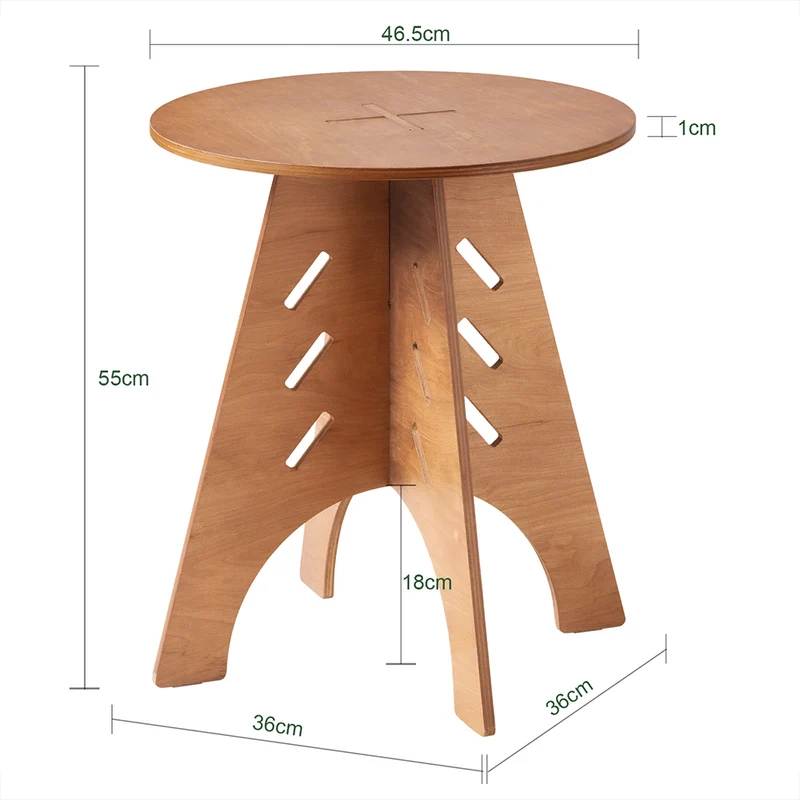 SoBuy HFBT01-BR Table d'appoint Ronde en Bois Table Basse Ronde Table de Nuit Table de Chevet Bouts de Canapé en Tenons et Mortaises