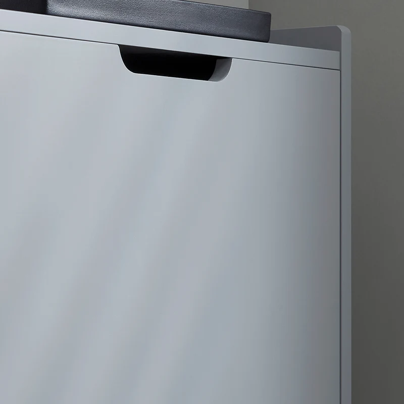 SoBuy FSR151-HG Armoire à Chaussures 2 Abattants Ultra-Slim 19cm, Rangement Compact pour Entrée Couloir – 50x19x91 cm, Gris