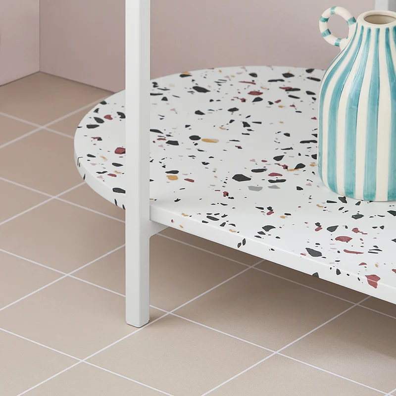 SoBuy FSB89-W Table Console, Table d'Appoint, Table d’Entrée, Étagère de Rangement, Étagère Asymétrique à 4 Niveaux